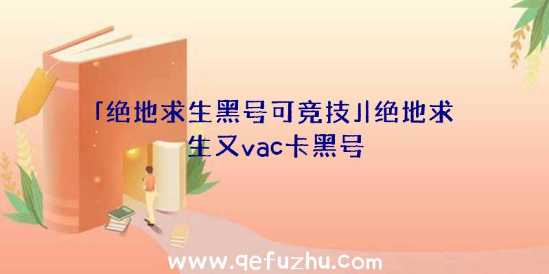 「绝地求生黑号可竞技」|绝地求生又vac卡黑号